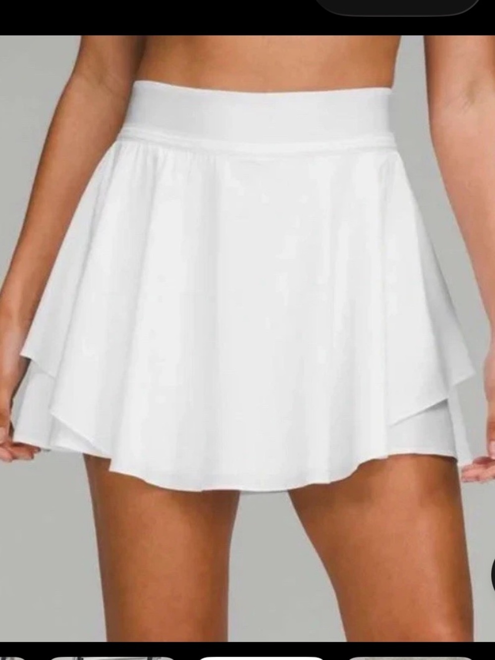 Lululemon Court Rival High-Rise Tennis Skirt White Size 12 Built-In Shorts *@12